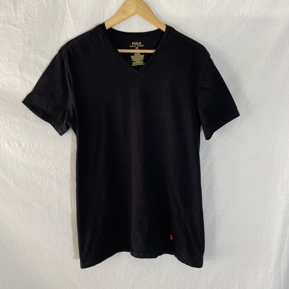 Polo Ralph Lauren Shirt Mens Large L Black Teeshirt Slim Fit